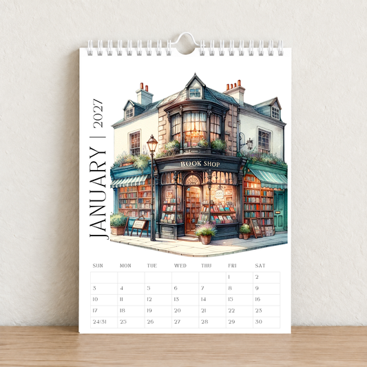The Book Shop 2027 A4 Wall Calendar