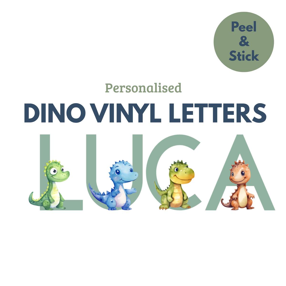 Personalised Dinosaur Name Wall Stickers