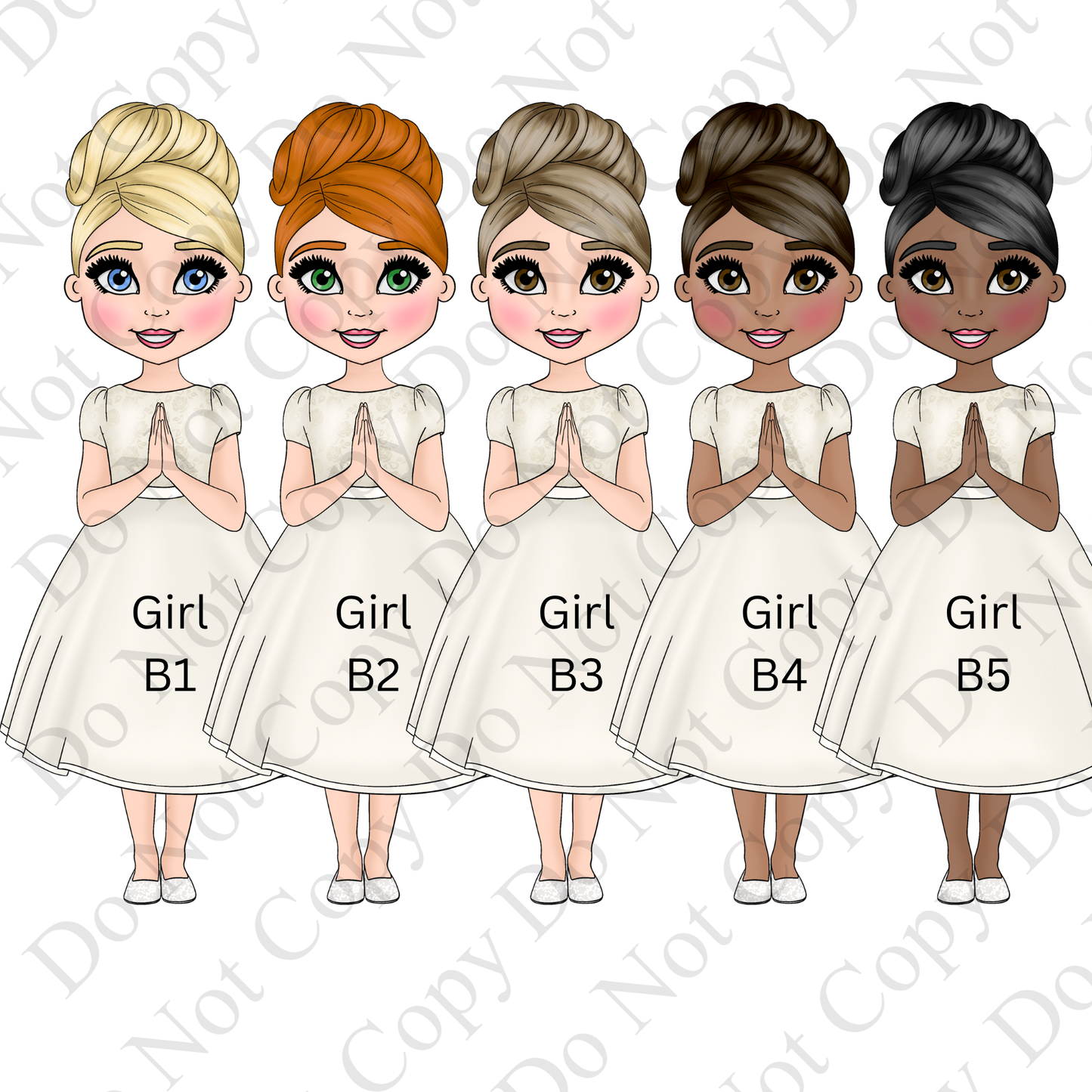 Personalised First Holy Communion Card for Girl – Elegant Floral & Gold Design