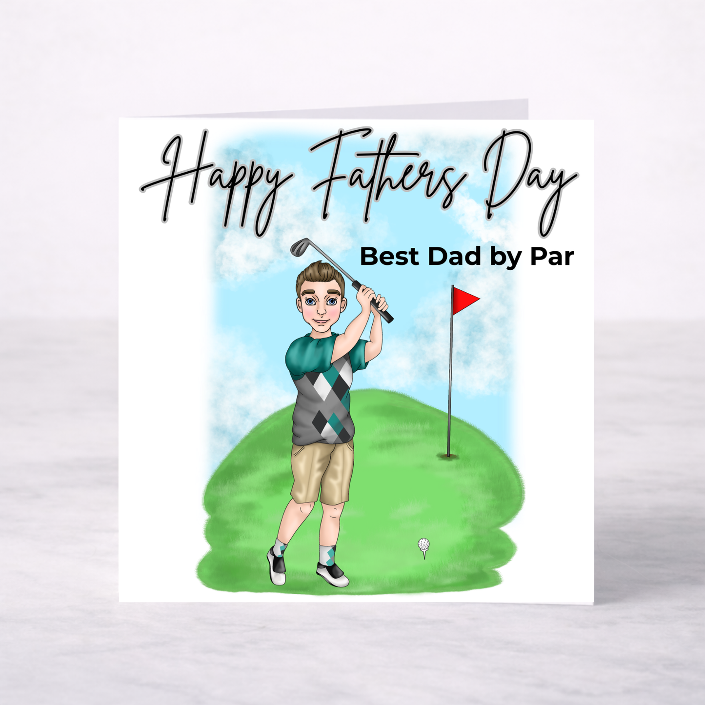 Personalised Father’s Day Golf Card – Best Dad by Par Card for Dad or Grandad