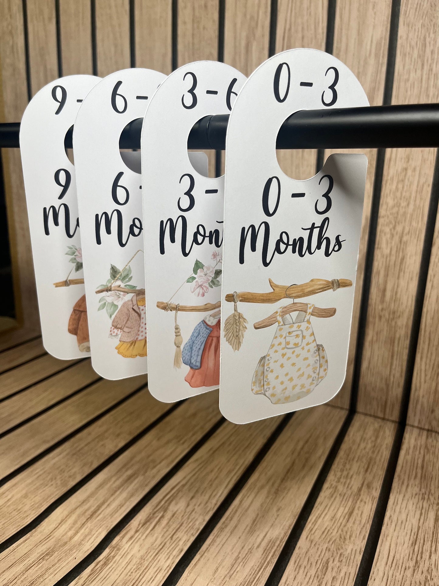 Watercolour Boho Baby Clothes Age Dividers – Nursery Wardrobe Organisers