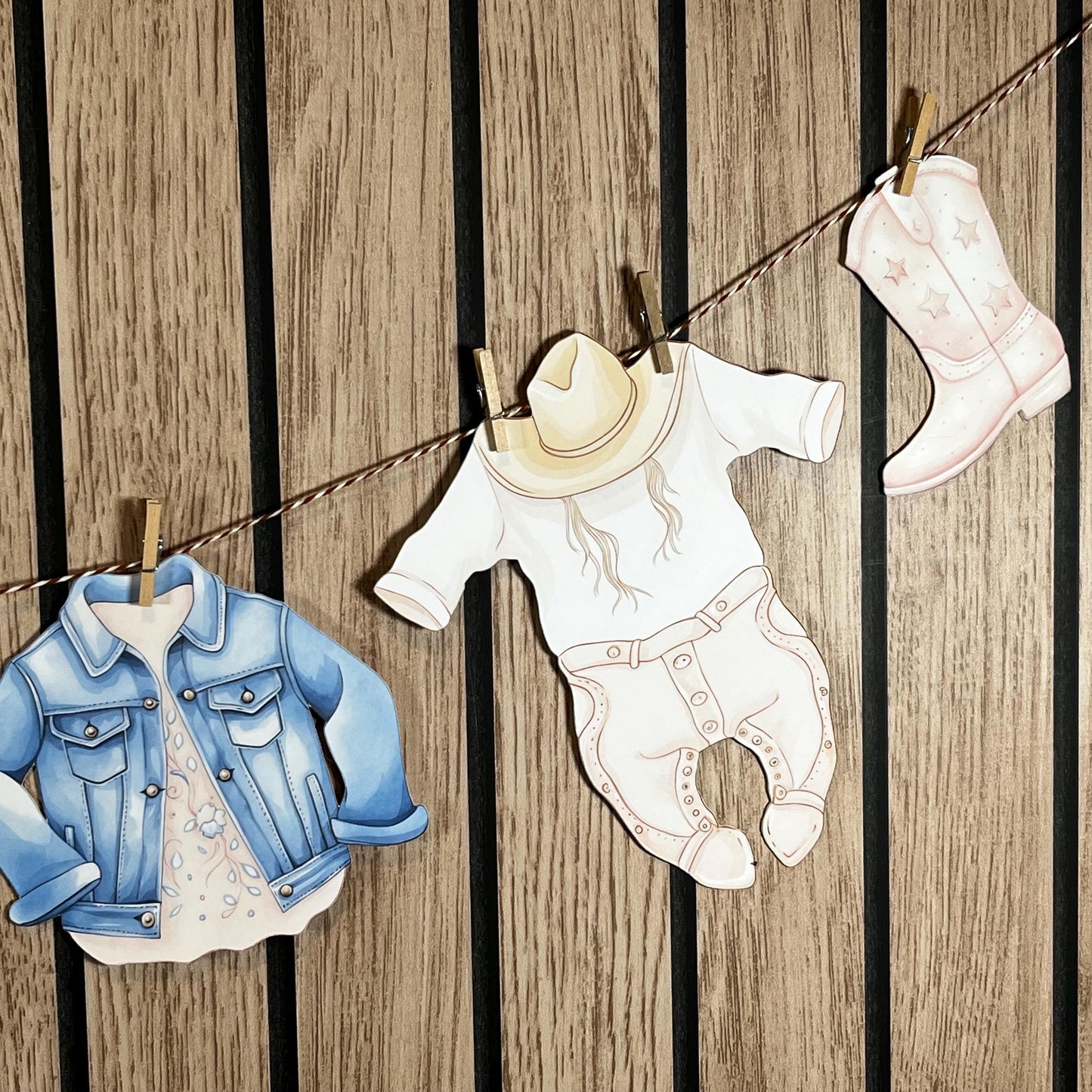 Western Cowboy & Cowgirl Baby Bunting – Blue or Pink Baby Clothes Garland