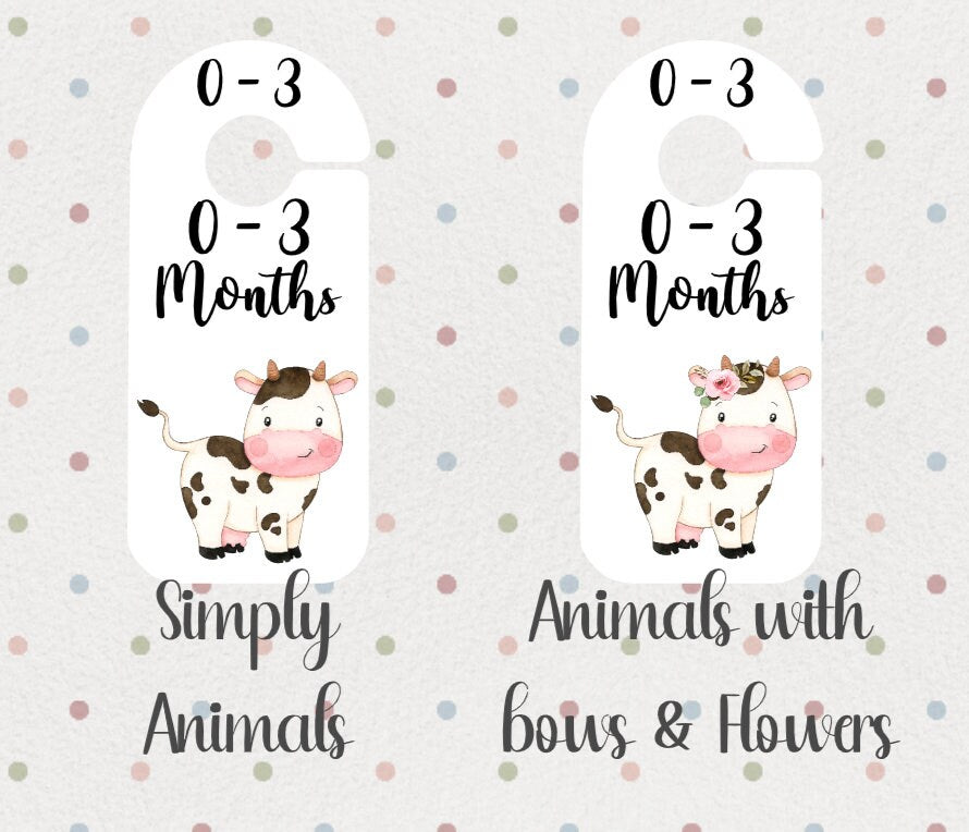 Farm Yard Animal Baby Clothes Age Dividers – Nursery Wardrobe Organisers