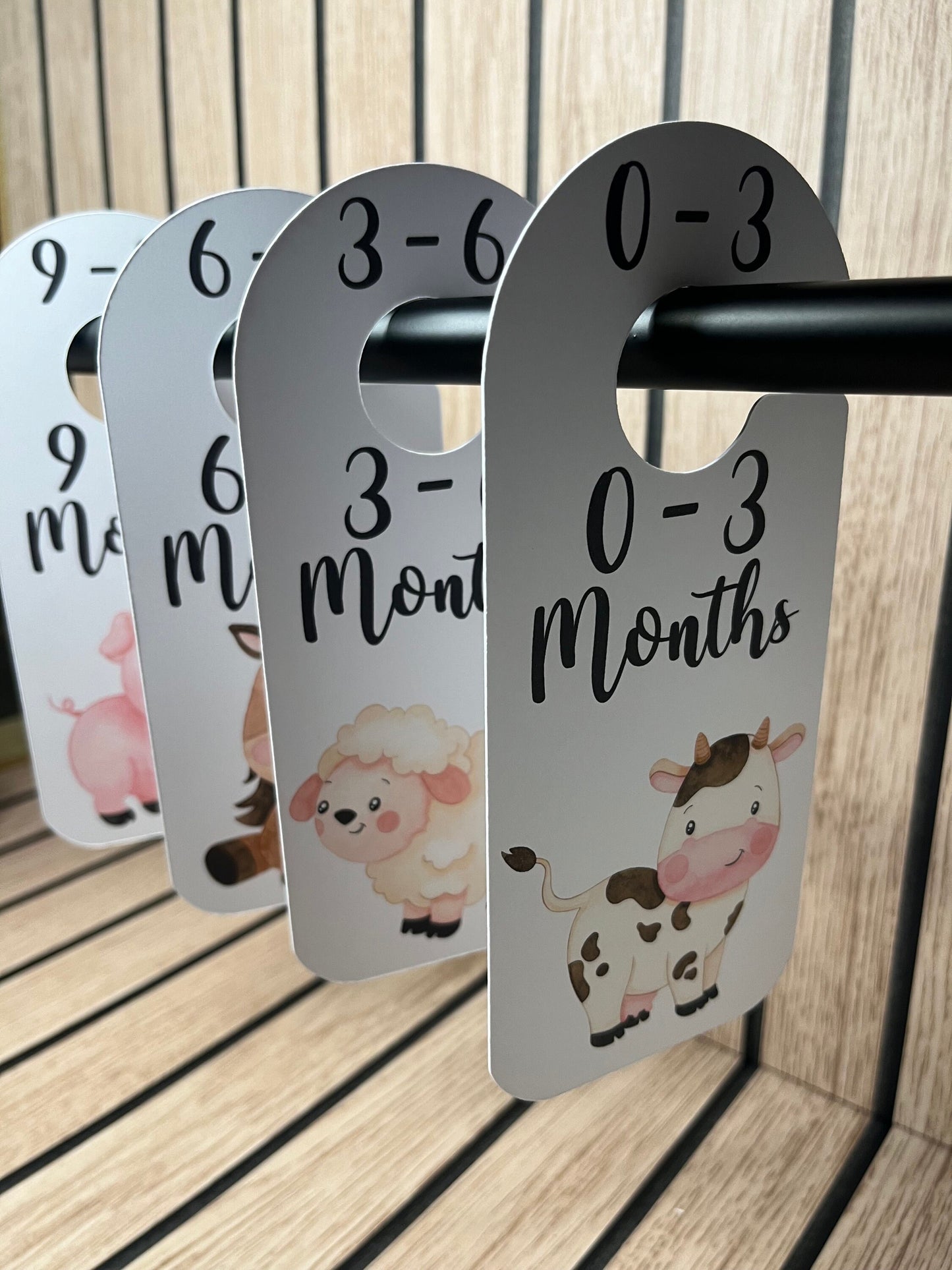 Farm Yard Animal Baby Clothes Age Dividers – Nursery Wardrobe Organisers