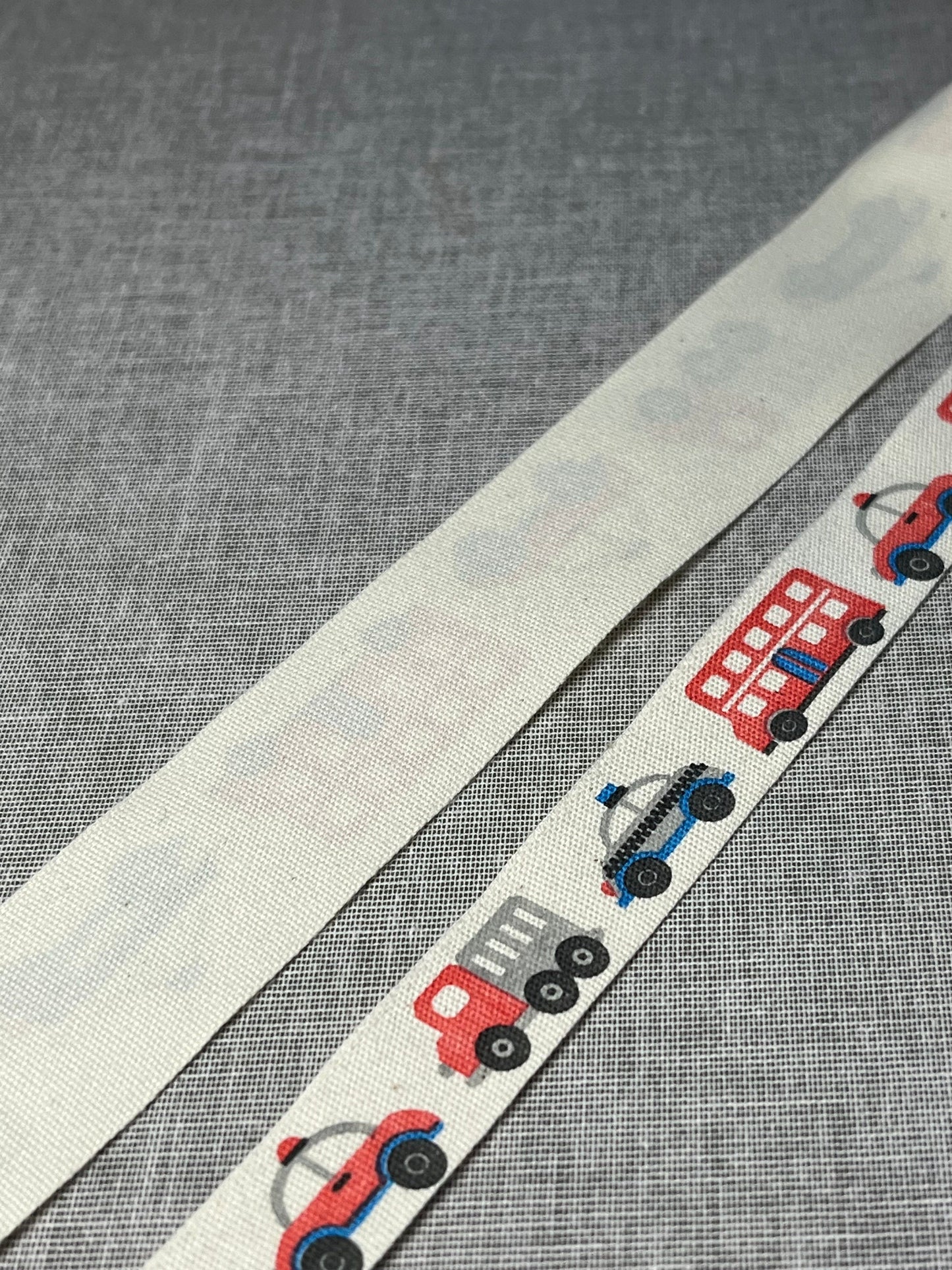 Transport Theme Ribbon, Cars Bus Truck Police Car Cotton Ribbon,  baby ribbon, boys ribbon, cake ribbon, craft ribbon,  25 mm or 15 mm wide