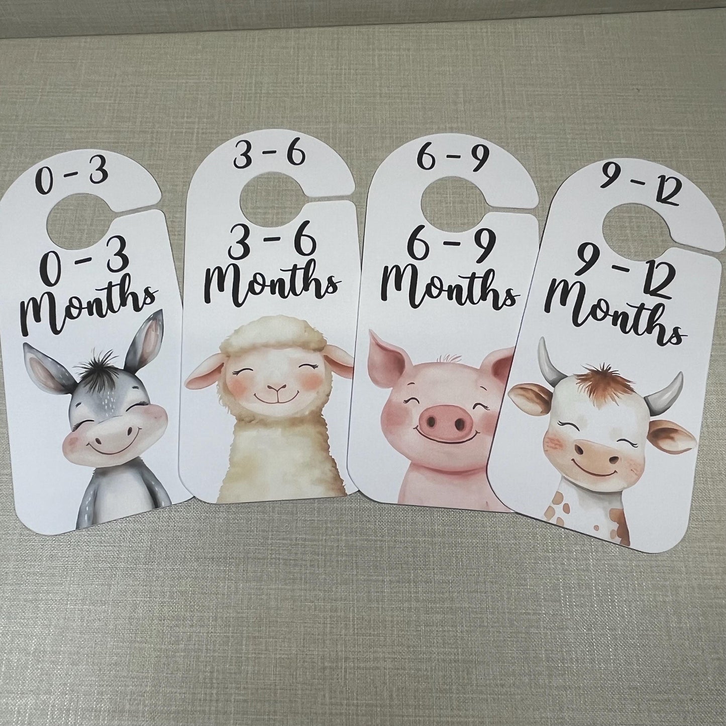 Farm Yard Animal Baby Clothes Age Dividers – Nursery Wardrobe Organisers