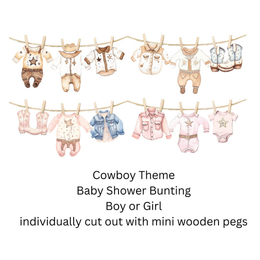 Western Cowboy & Cowgirl Baby Bunting – Blue or Pink Baby Clothes Garland