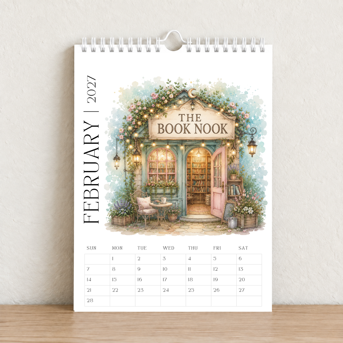 The Book Nook 2027 A4 Wall Calendar