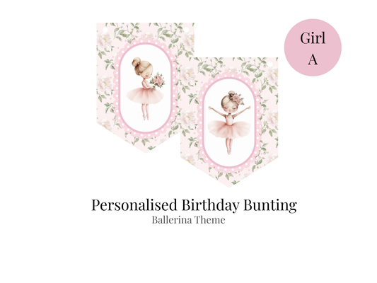 Personalised Ballerina Birthday Bunting – Pink Ballet Party Garland for Girls