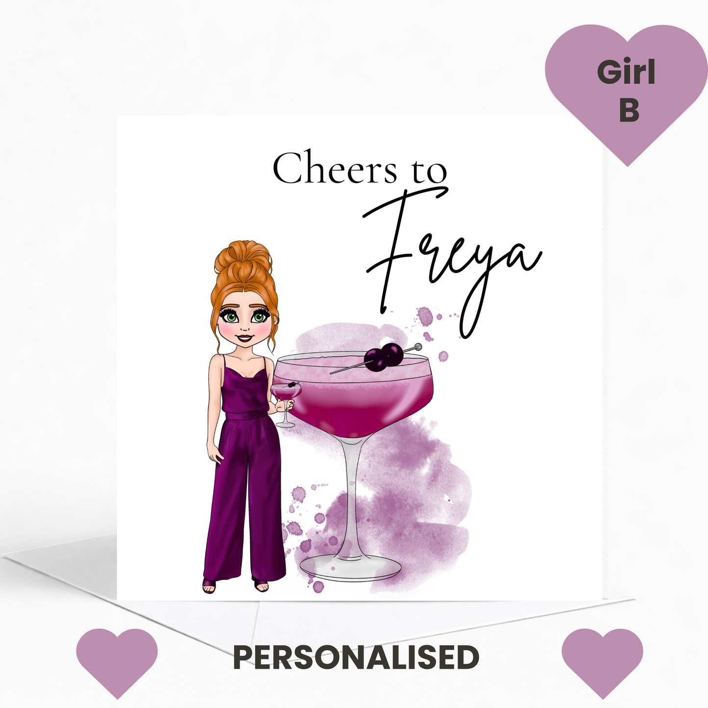 Personalised Blackcurrant Sours Birthday Card for Her – Trendy Berry Cocktail Card for Teens & Young Adults