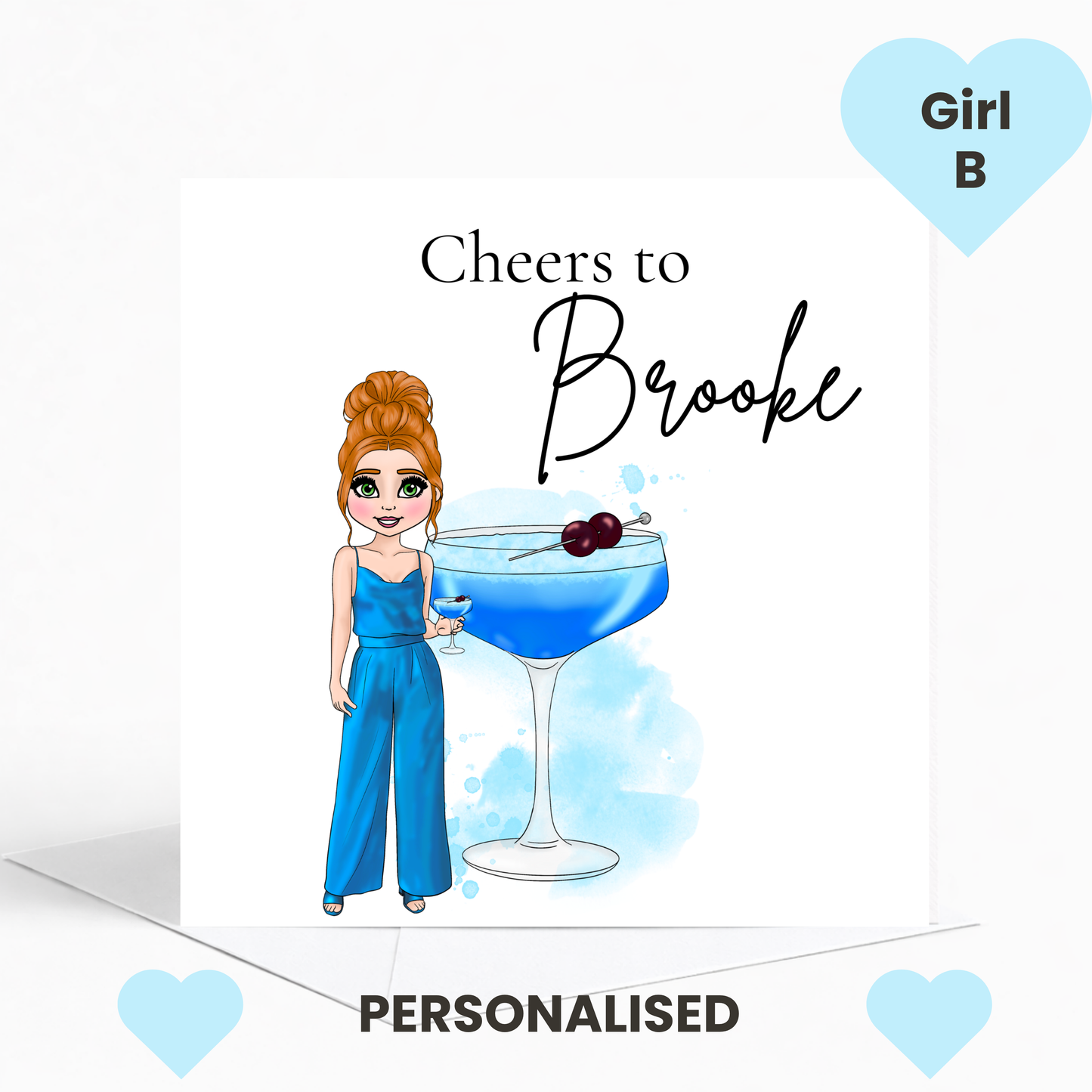 Personalised Tropical Sours Birthday Card for Her – Stylish Cocktail Birthday Card for Teens & Young Adults