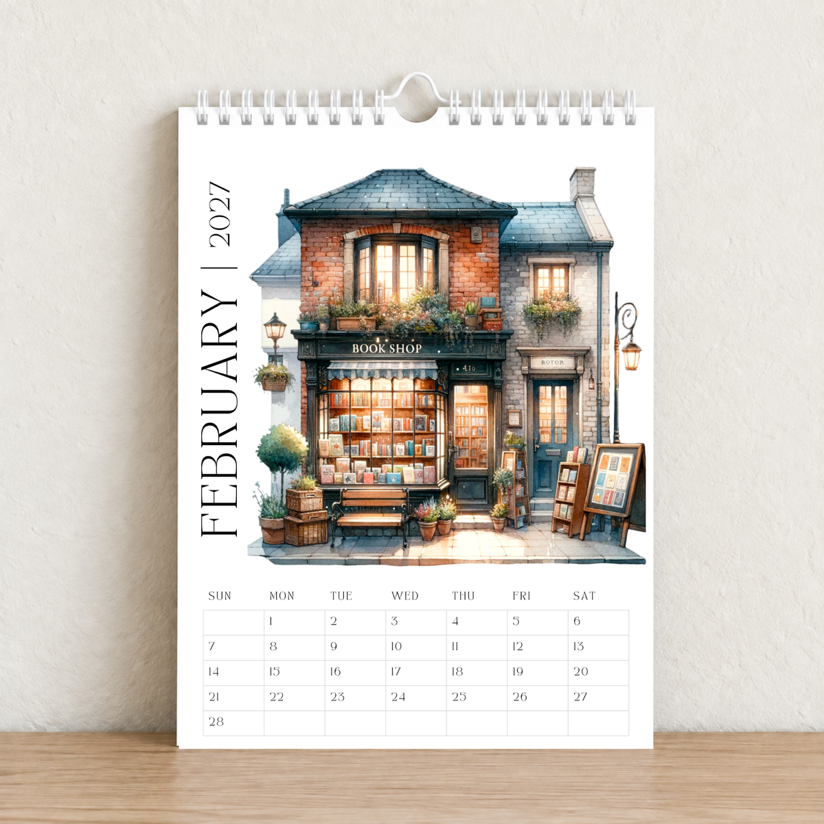 The Book Shop 2027 A4 Wall Calendar