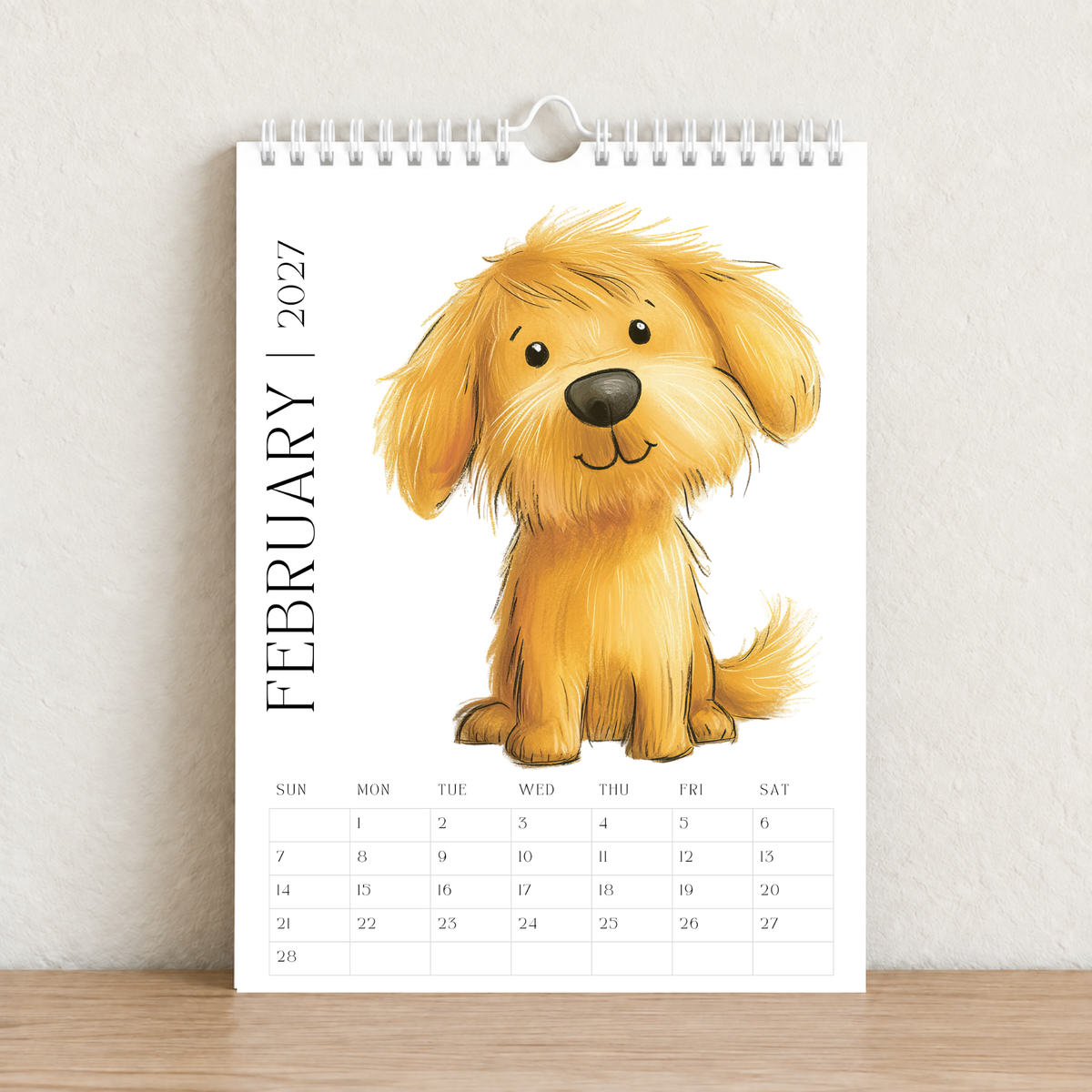 A Year of Scruffy Pups – 2027 A4 Wall Calendar