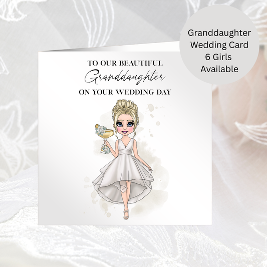 Granddaughter Wedding Day Card – Choose Bride Illustration