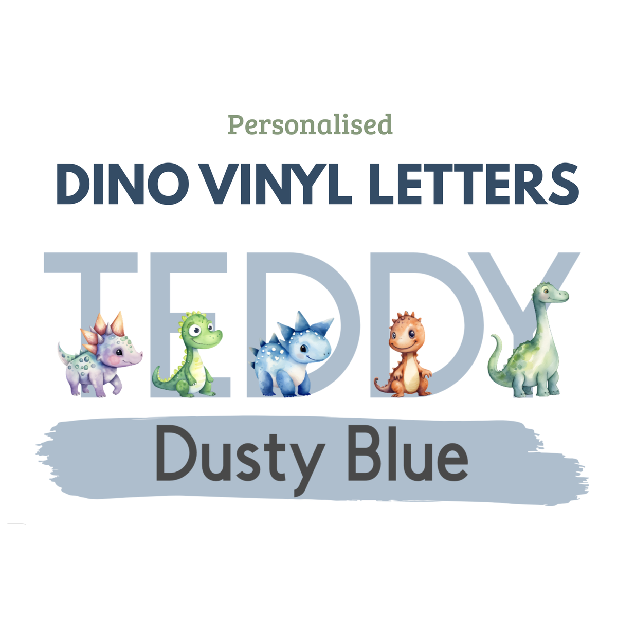 Personalised Dinosaur Name Wall Stickers