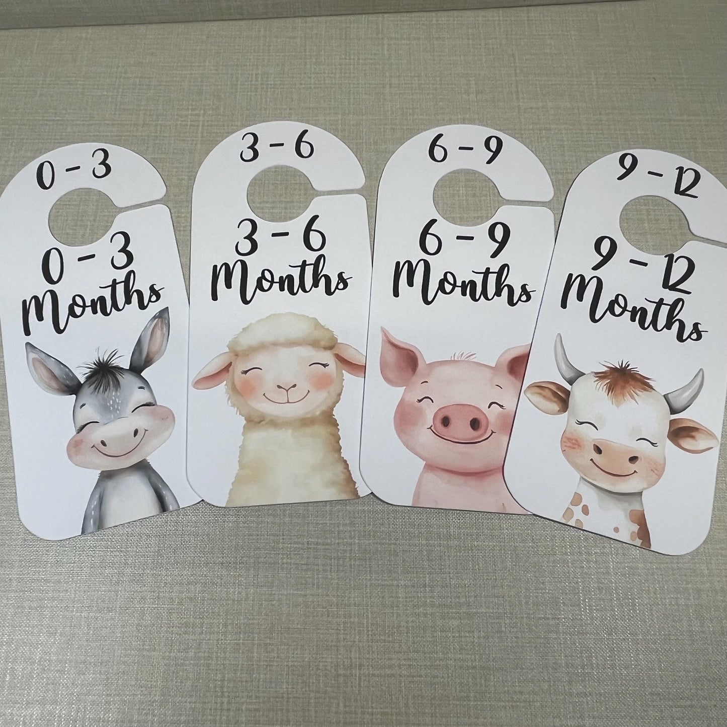 Farm Yard Animal Baby Clothes Age Dividers – Nursery Wardrobe Organisers