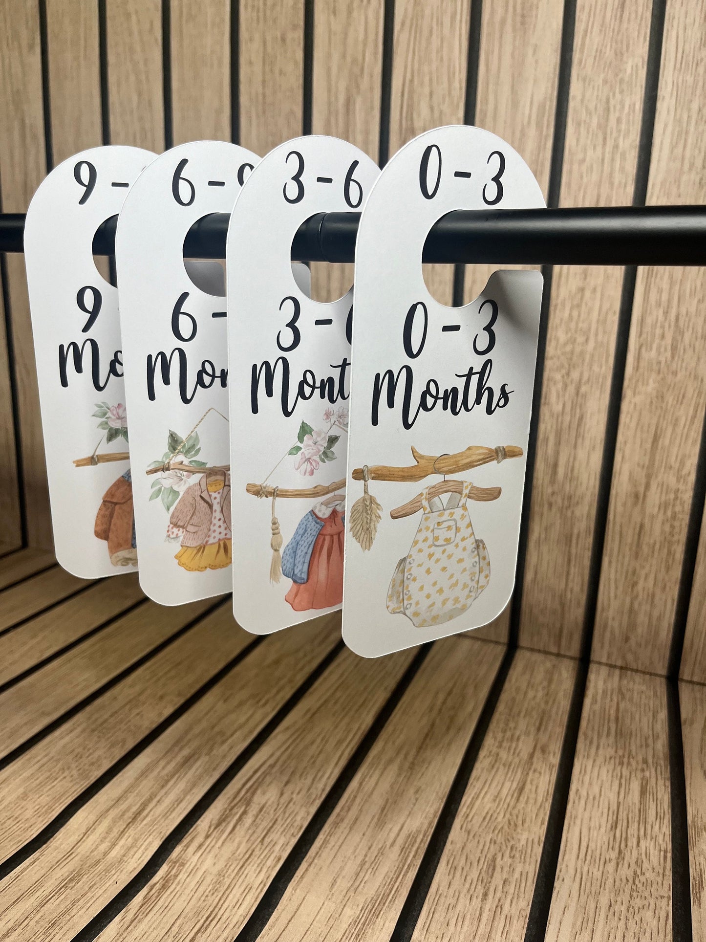 Watercolour Boho Baby Clothes Age Dividers – Nursery Wardrobe Organisers