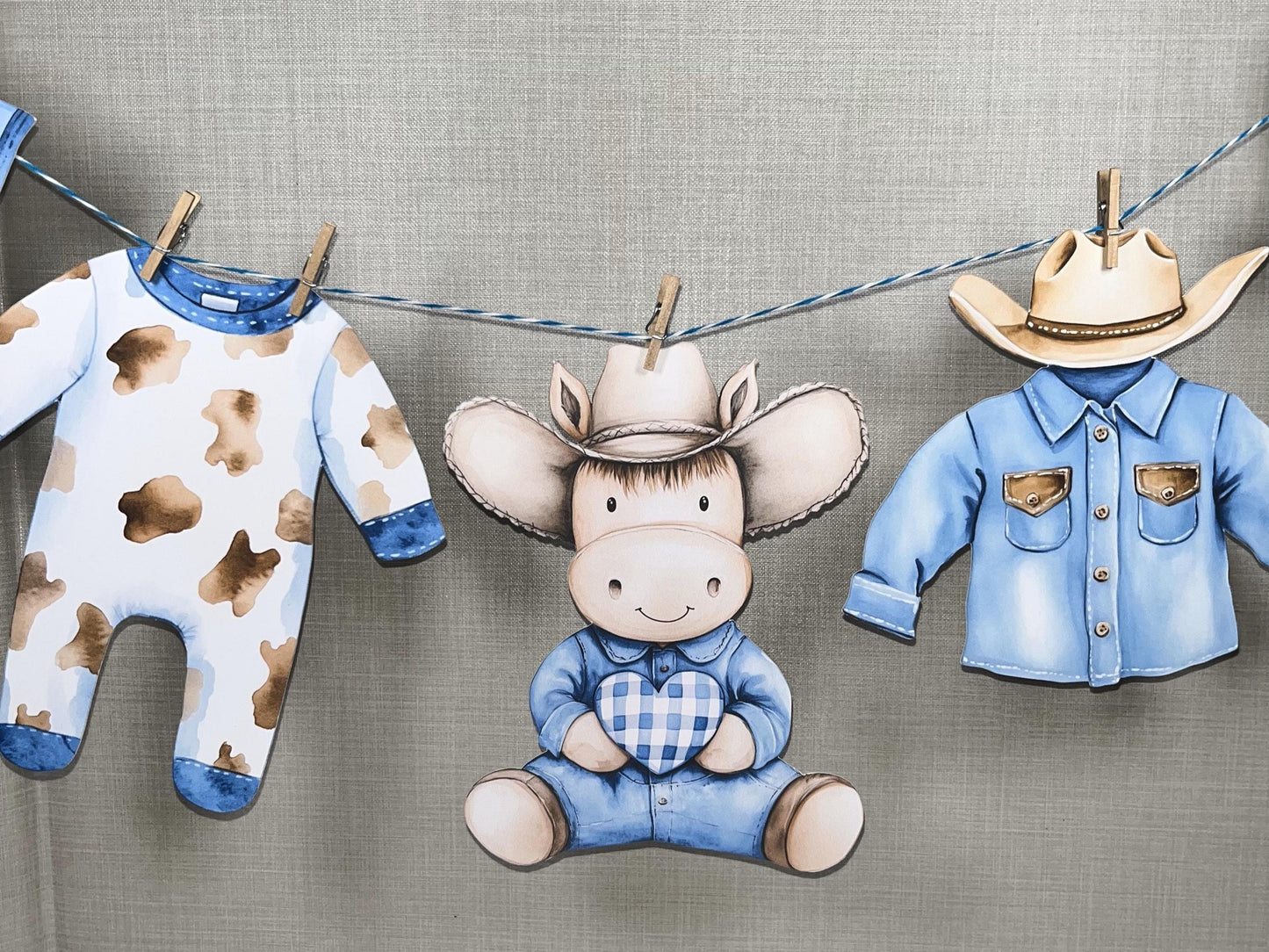 Western Baby Bunting in Blue or Pink – Cowboy/Cowgirl Baby Shower Decor
