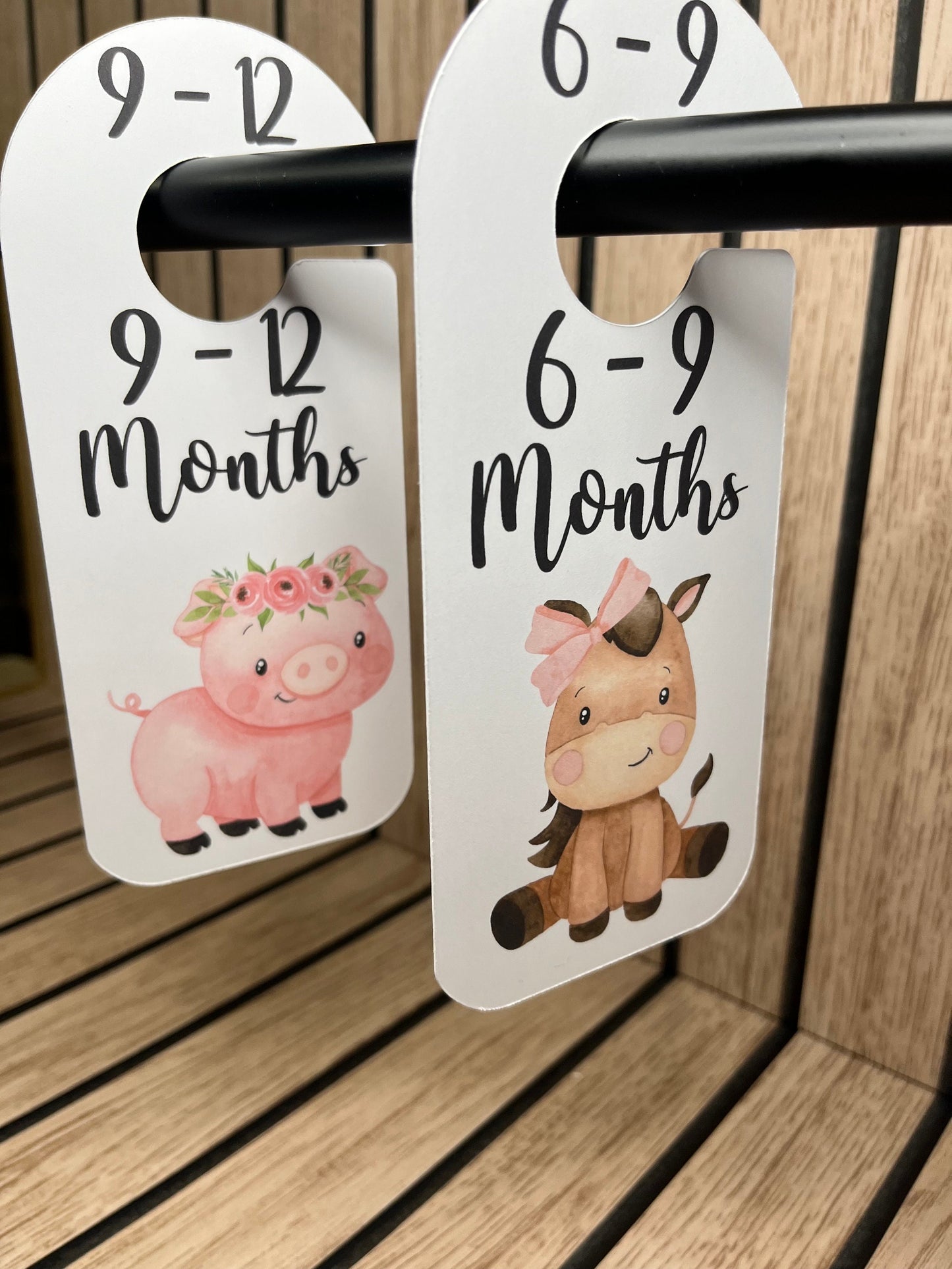 Farm Yard Animal Baby Clothes Age Dividers – Nursery Wardrobe Organisers