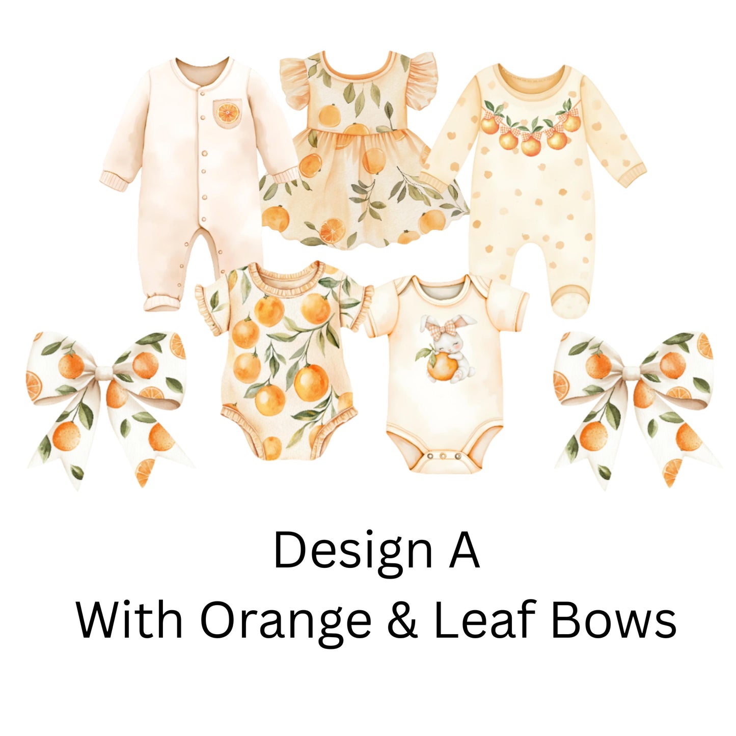 Summer Citrus Baby Shower Bunting – Orange & Gingham Baby Clothes Garland