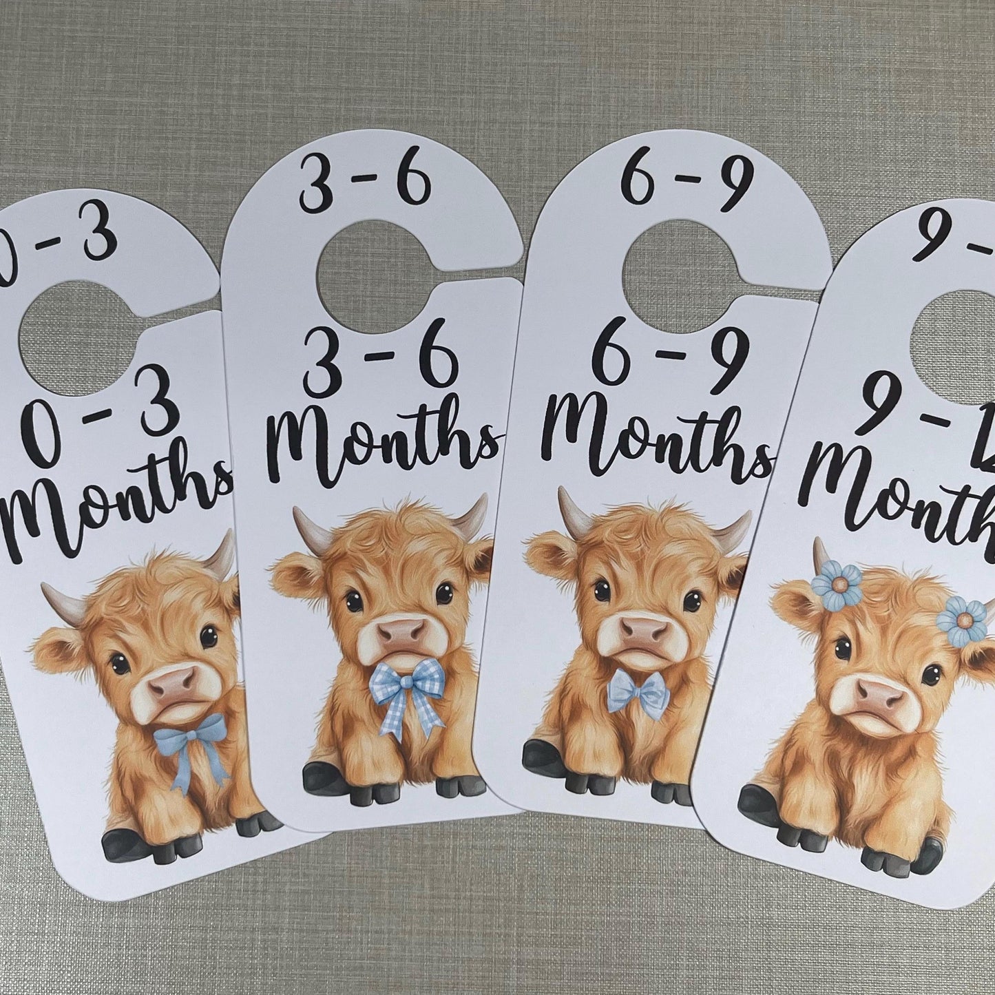 Highland Cow Baby Clothes Age Dividers – Nursery Wardrobe Organisers