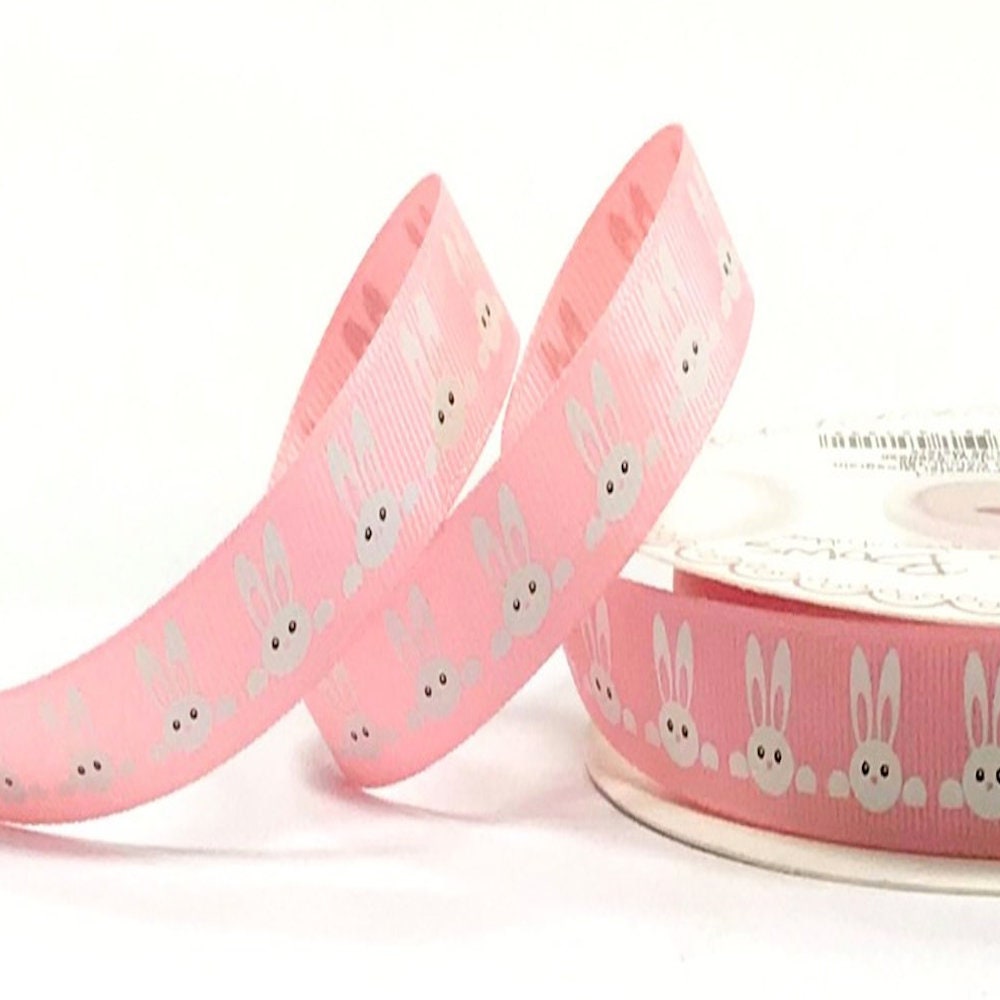 Cute Easter Bunny Ribbon by Bertie’s Bows – Grosgrain Ribbon for Crafts & Easter Decorations