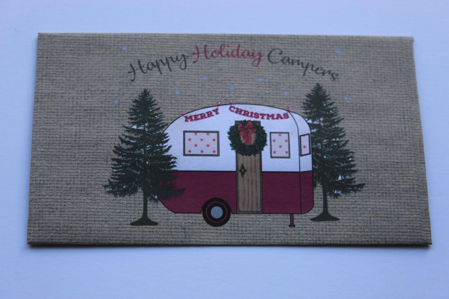 Caravan-Themed Christmas Envelopes – Set of 5 Vintage Holiday Designs