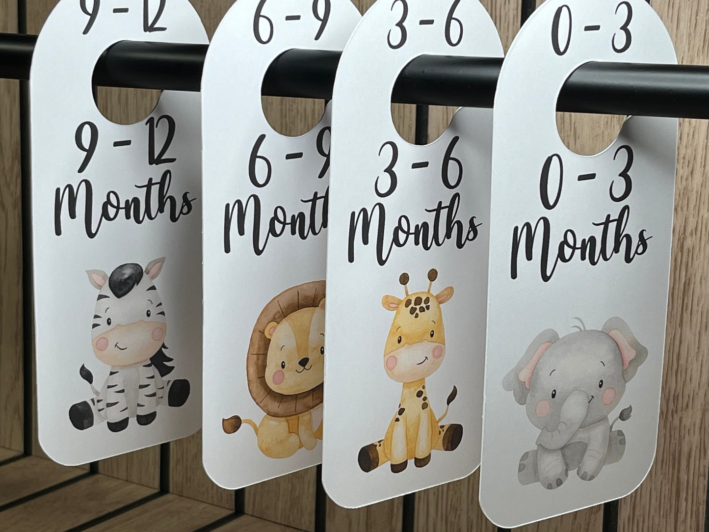 Safari Animal Baby Clothes Age Dividers – Nursery Wardrobe Organisers