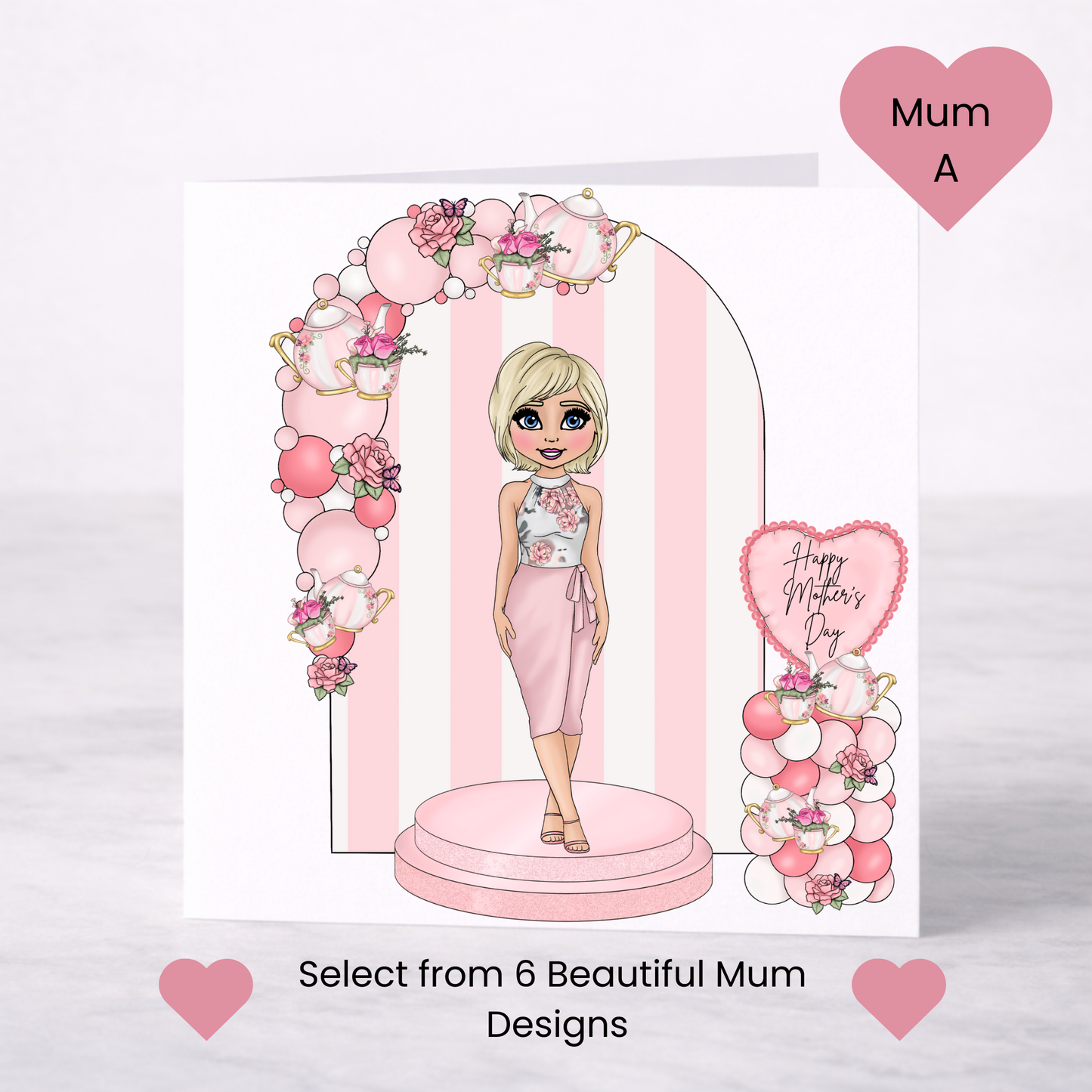 Elegant Floral Mother’s Day Card – Choice of 6 Mum Designs