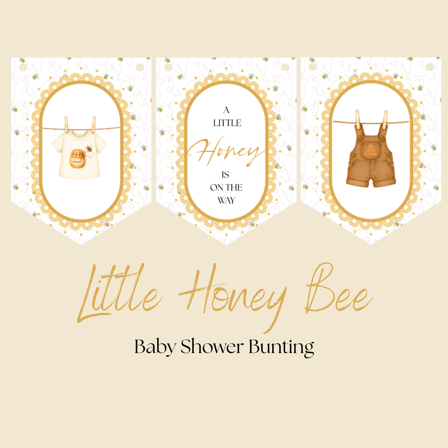 Little Honey Bee Baby Shower Bunting Bee Baby Shower Decorations Gender Neutral Party Banner