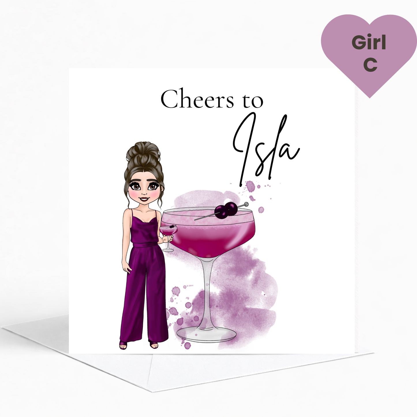 Personalised Blackcurrant Sours Birthday Card for Her – Trendy Berry Cocktail Card for Teens & Young Adults