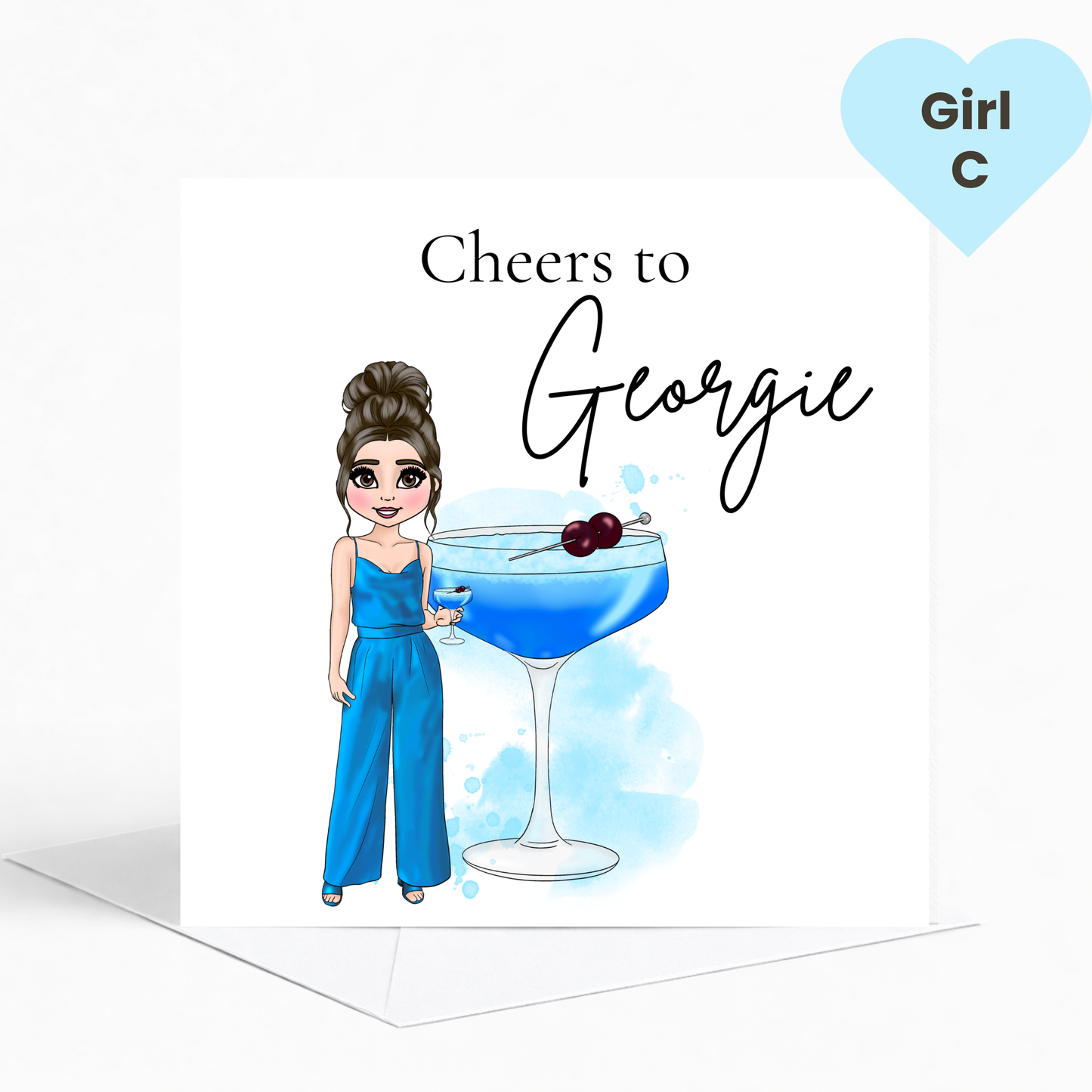 Personalised Tropical Sours Birthday Card for Her – Stylish Cocktail Birthday Card for Teens & Young Adults