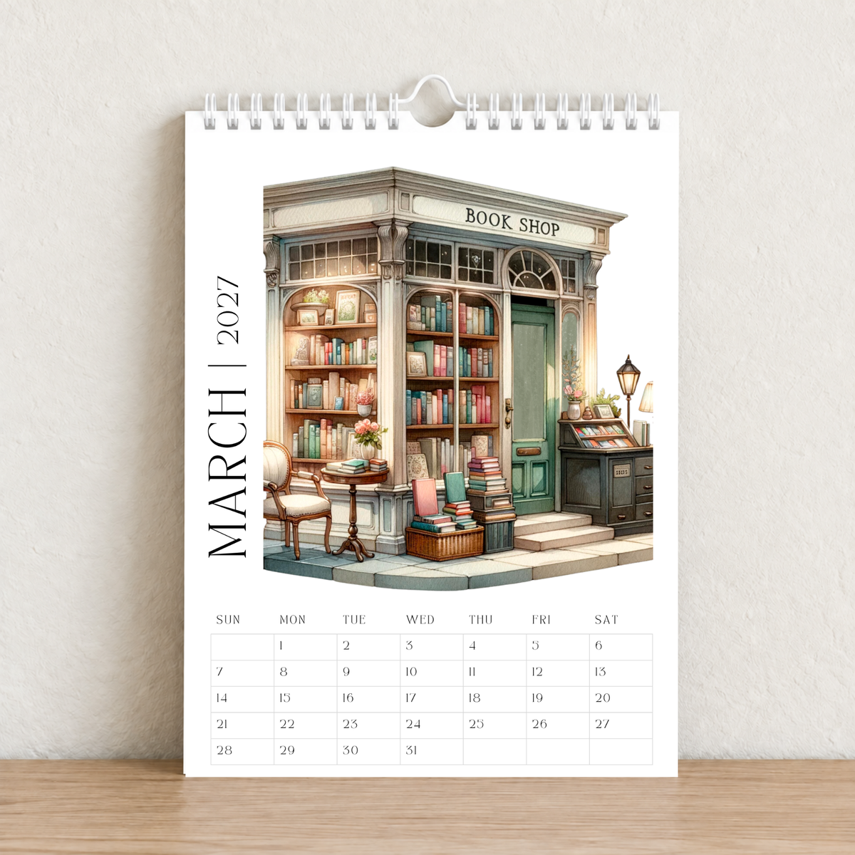 The Book Shop 2027 A4 Wall Calendar