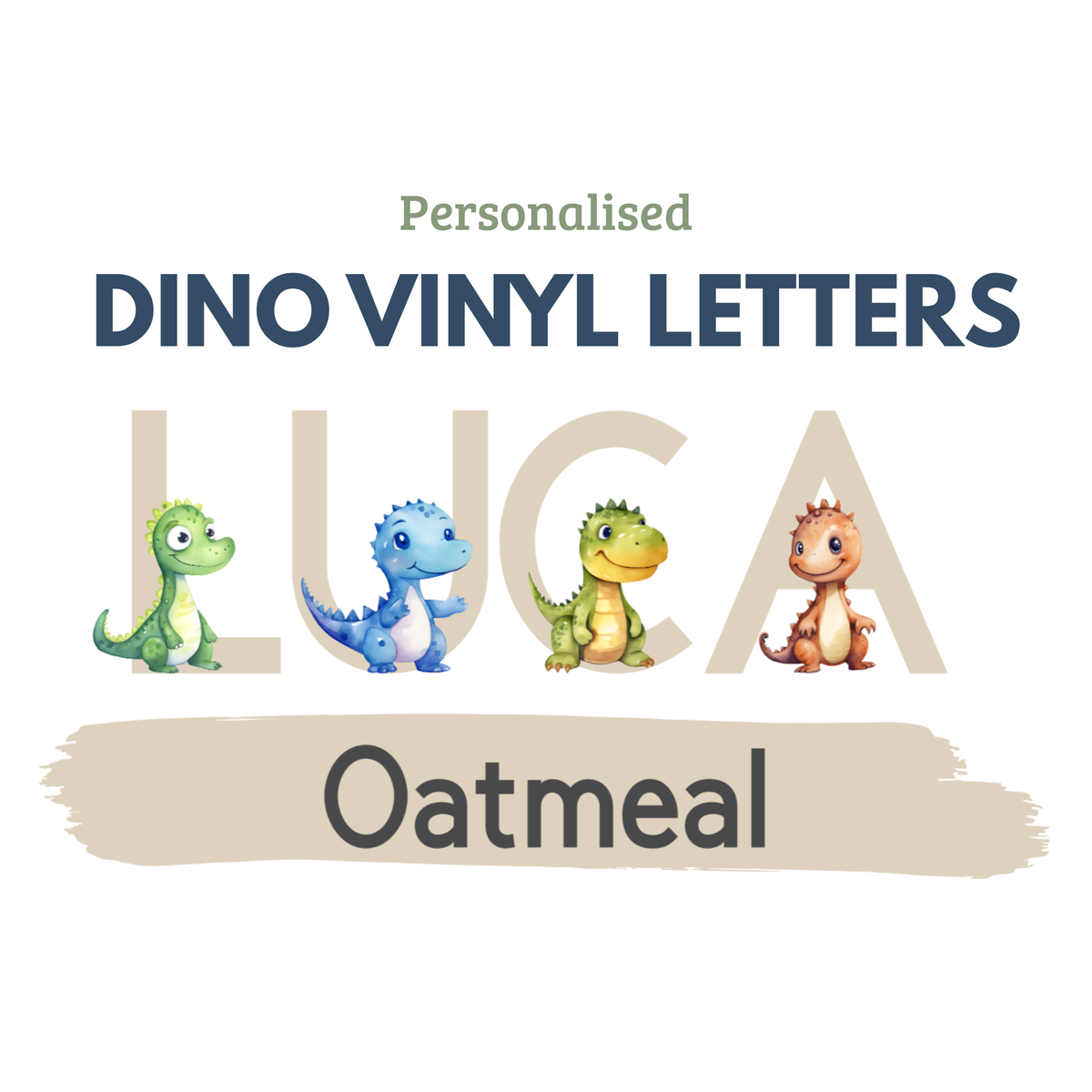 Personalised Dinosaur Name Wall Stickers