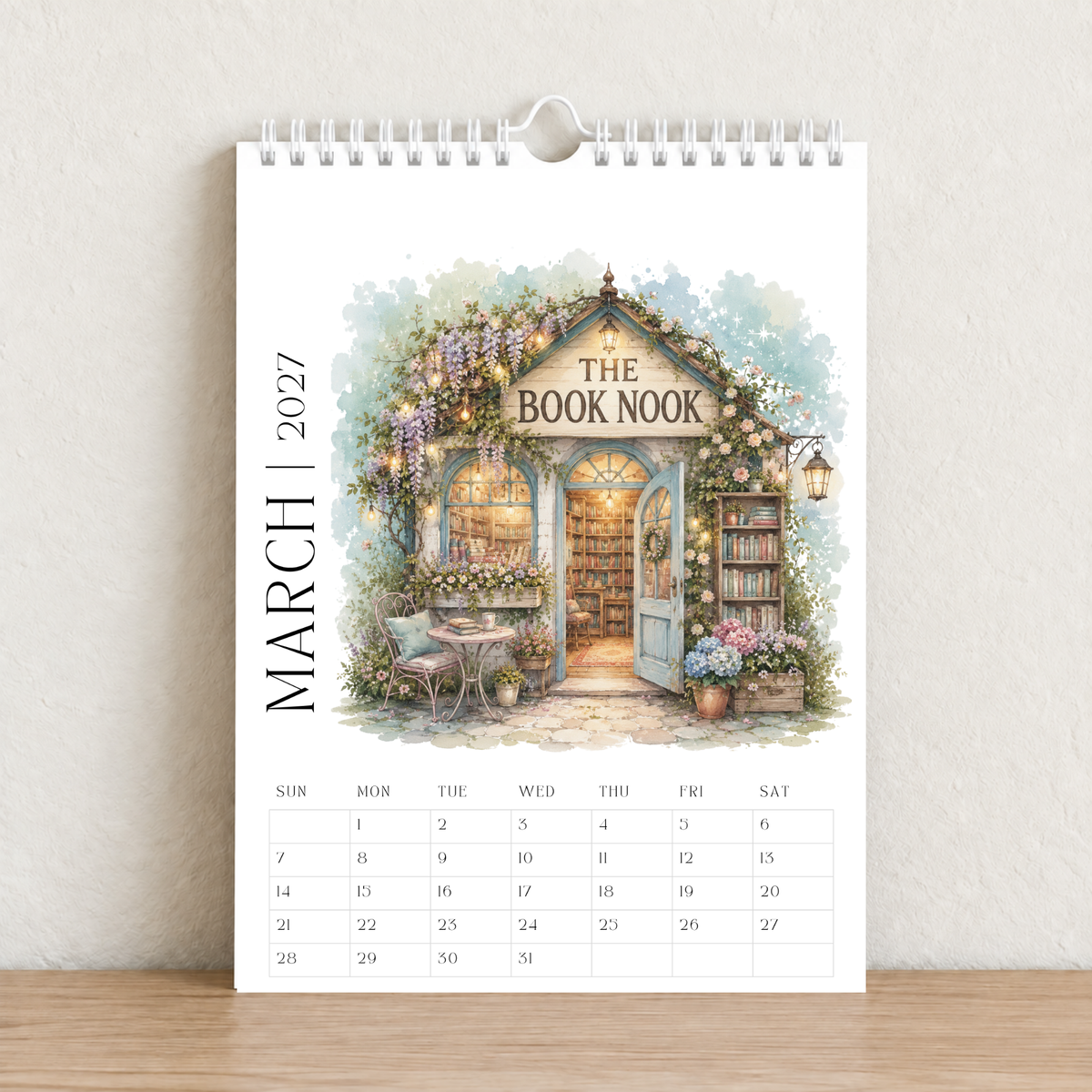 The Book Nook 2027 A4 Wall Calendar