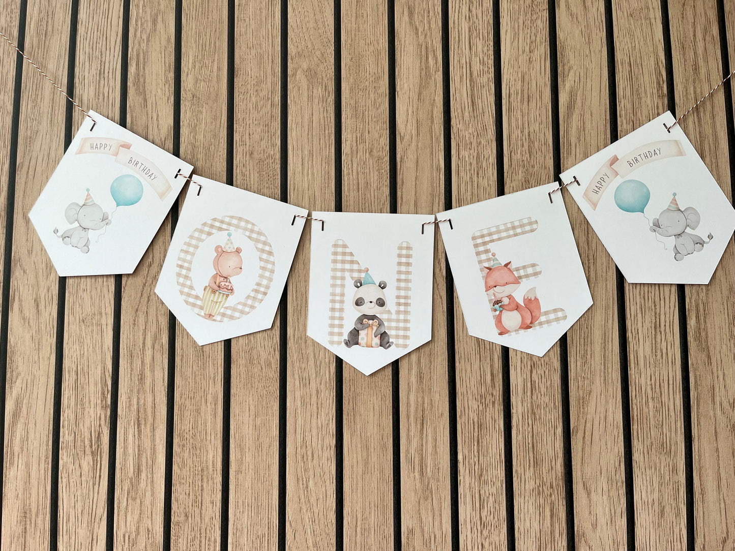 Birthday Animals Bunting  Children’s Birthday Garland (Ages 1–3)