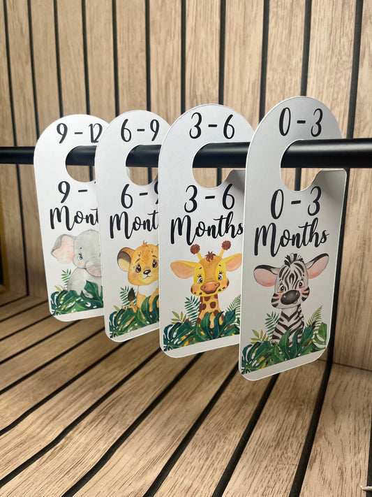 Safari Animal Baby Clothes Age Dividers – Nursery Wardrobe Organisers