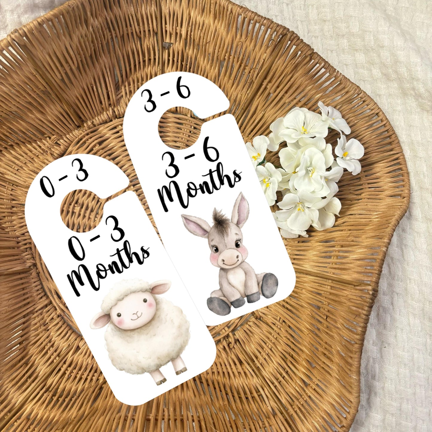 Farmyard Animal Baby Clothes Dividers – Set of 4 Wardrobe Organiser Hangers