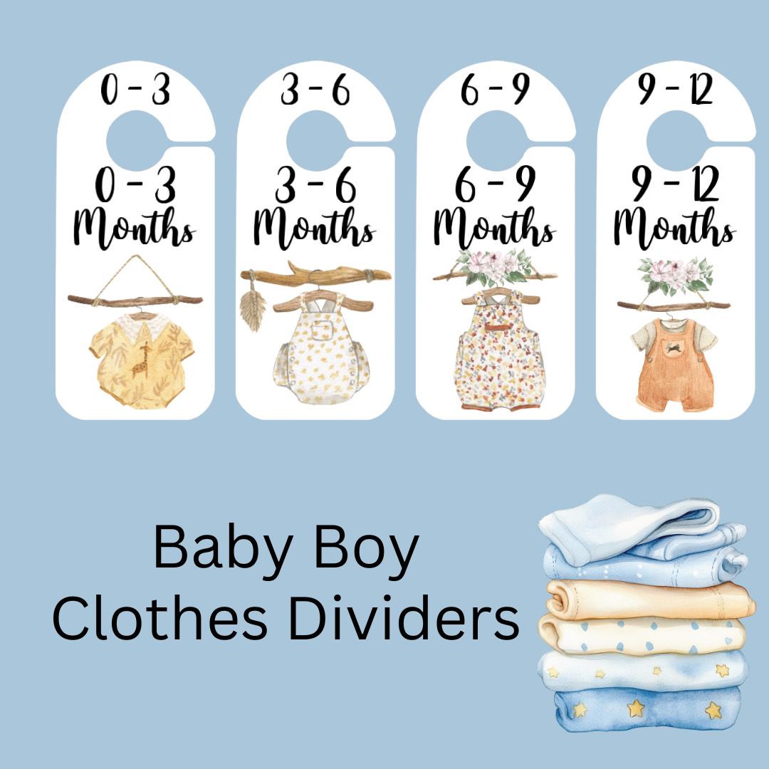 Watercolour Boho Baby Clothes Age Dividers – Nursery Wardrobe Organisers