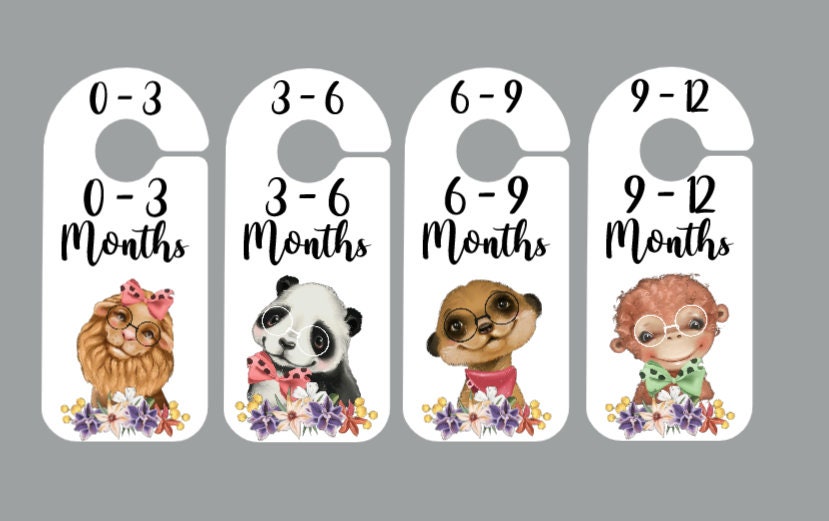 Boho Safari Baby Clothes Dividers – Nursery Wardrobe Hangers (0–12 Months)