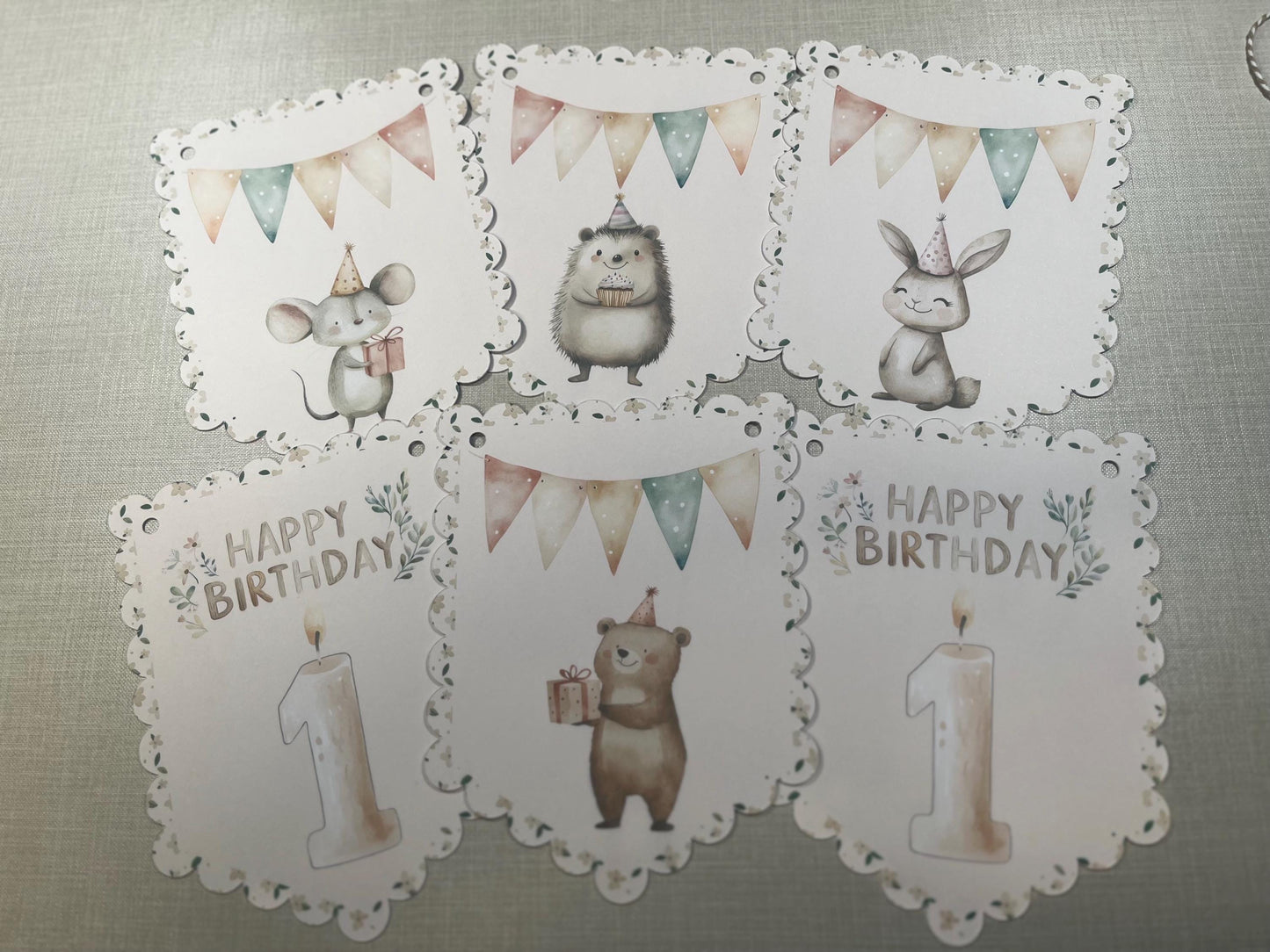 Happy Birthday Boho Woodland Animal Bunting – Woodland Party Banner