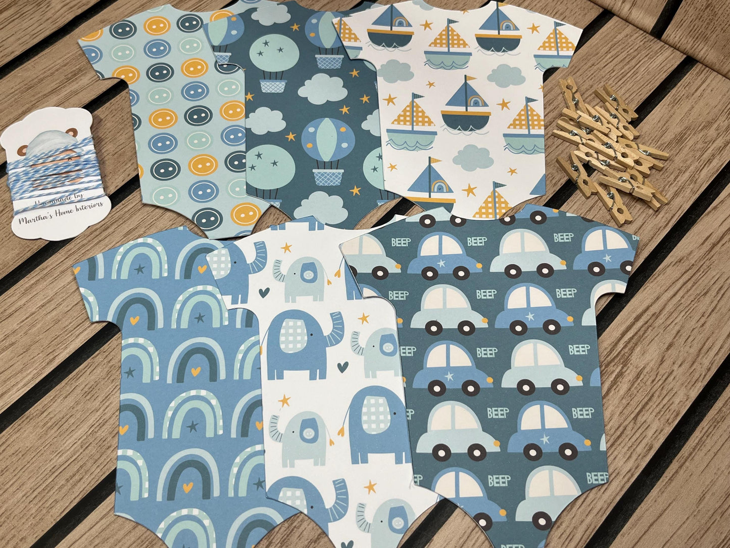 Baby Vest Bunting – Blue or Pink Baby Shower & New born Decoration