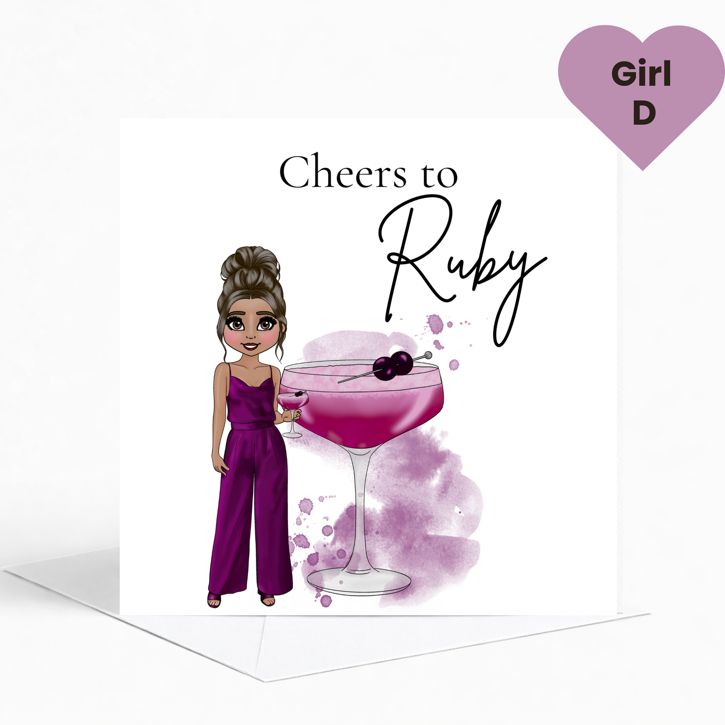 Personalised Blackcurrant Sours Birthday Card for Her – Trendy Berry Cocktail Card for Teens & Young Adults