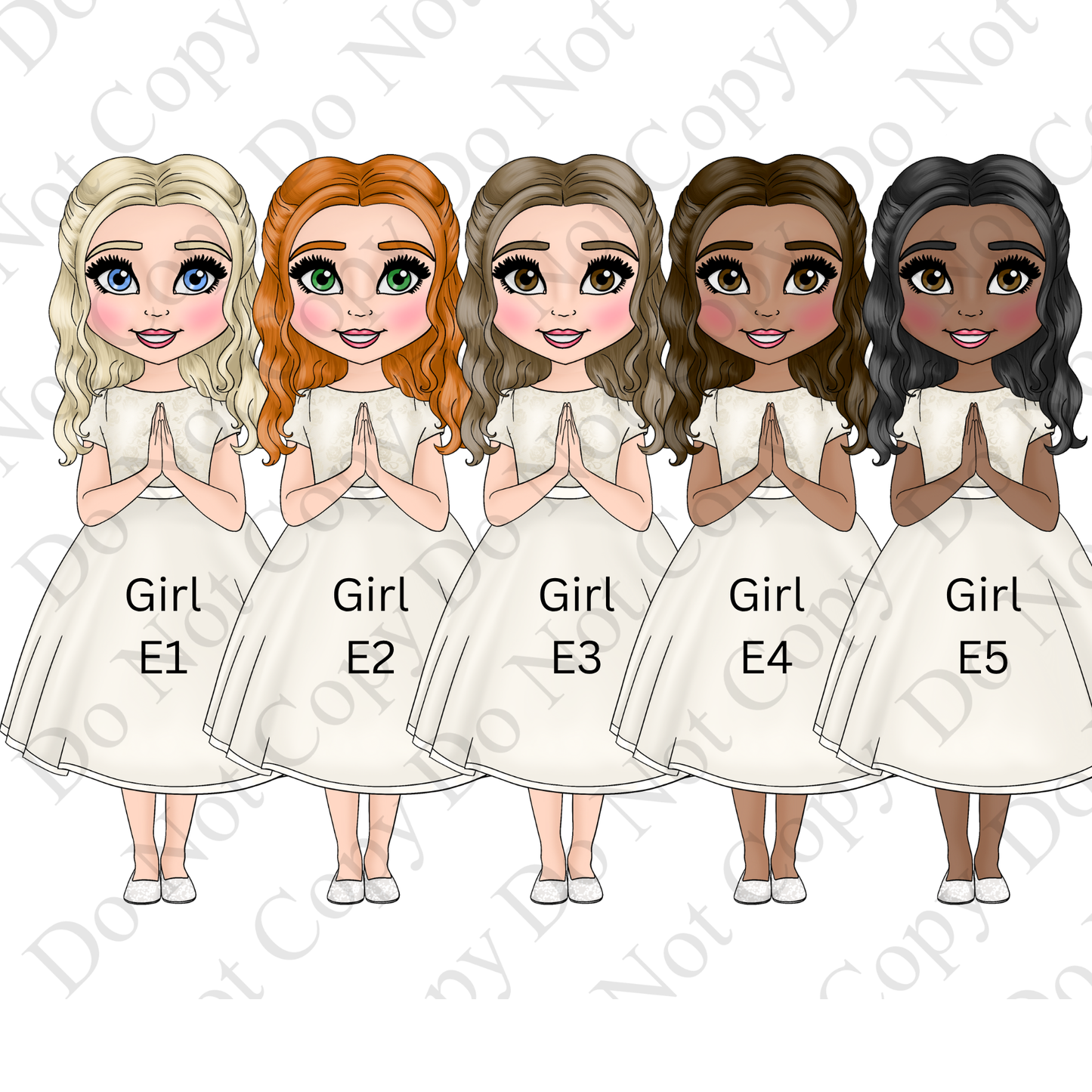 Personalised First Holy Communion Card for Girl – Elegant Floral & Gold Design