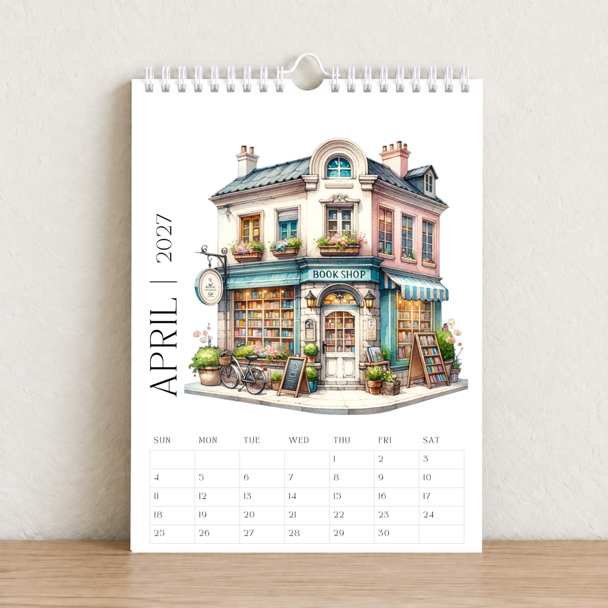 The Book Shop 2027 A4 Wall Calendar