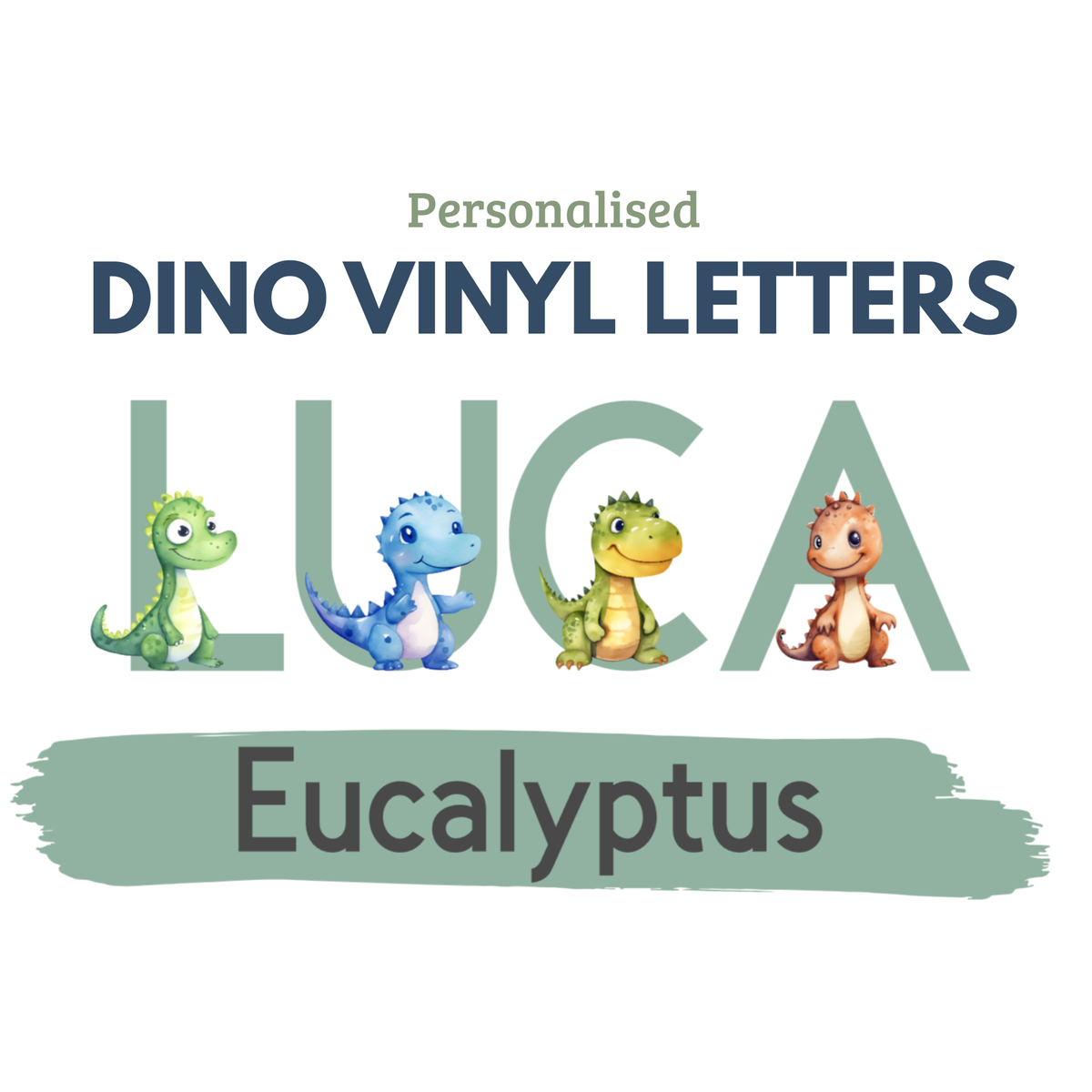 Personalised Dinosaur Name Wall Stickers