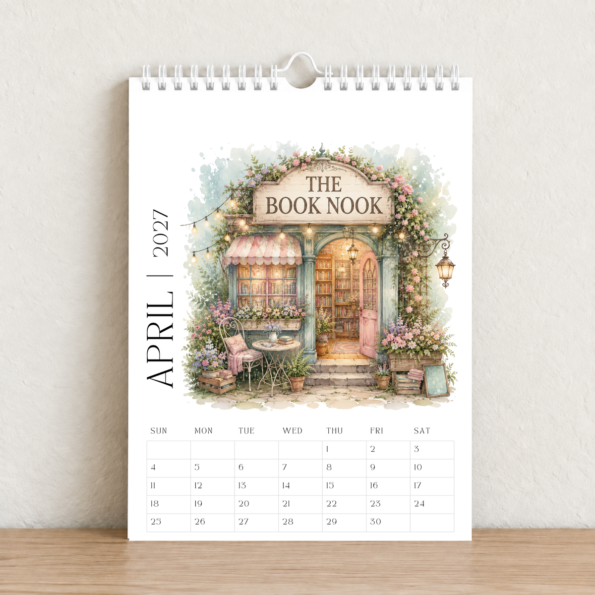 The Book Nook 2027 A4 Wall Calendar