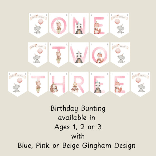 Birthday Animals Bunting – Handmade Children’s Birthday Garland (Ages 1–3)