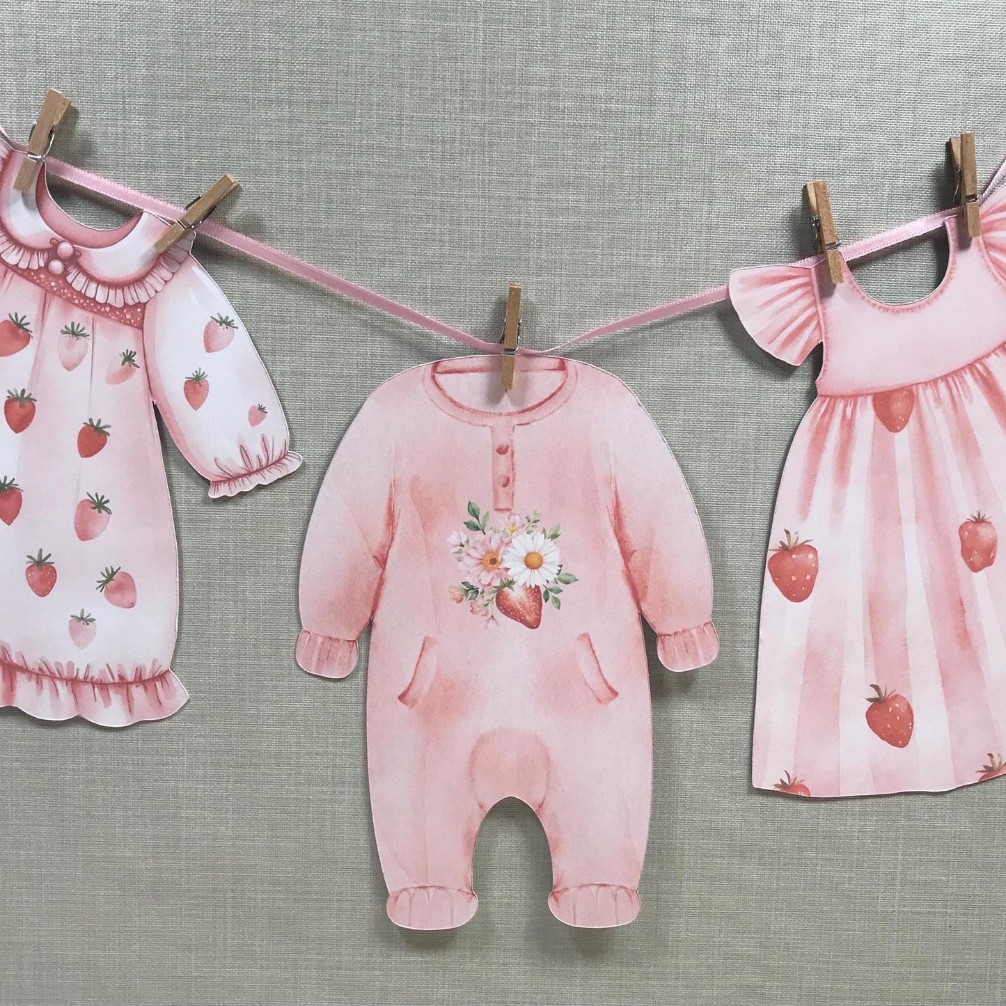Strawberry Baby Bunting – Baby Clothes Garland for Baby Shower