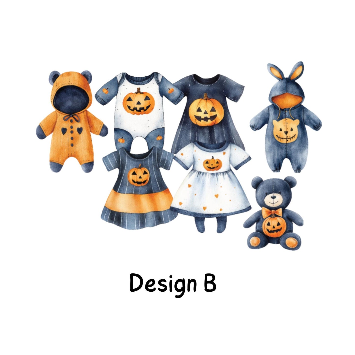 Halloween Baby Shower Bunting – Blue & Orange Baby Clothes Garland